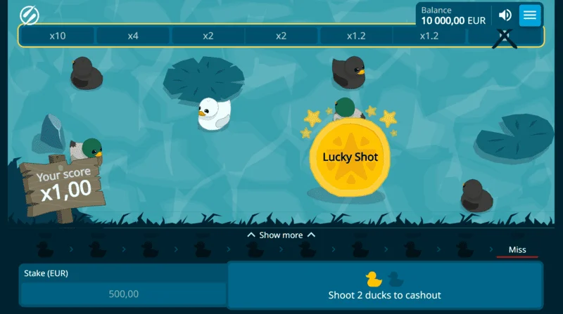 Exploding Ducks - momento de acierto exitoso en un pato